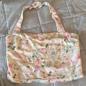 Abercrombie & Fitch Floral Cream Pink Blue Halter Top